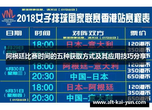 阿根廷比赛时间的五种获取方式及其应用技巧分享 阿根廷比赛时间的五种获取方式及其应用技巧分享